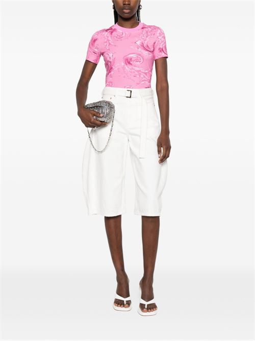 T-shirt donna maniche corte con stampa all-over Versace jeans Couture | 80HAH608JS553499